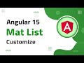 40) Mat List Customization in Angular 15 | angular material | angular 15 tutorial