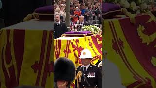 Royal Family Escort Queen's Coffin to Westminster Hall