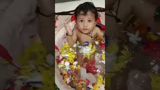 Junnu Bath 🛁 Enjoying 💦 Do Follow and Subscribe ☺️ like 👍🧿 #trendingshorts #babyboy #viral #shorts