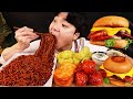 ASMR MUKBANG 버섯 햄버거 & 치즈 스틱 & 양념 치킨먹방! FIRE Noodle & FRIED CHICKEN & CHEESE STICK EATING SOUND!