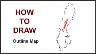 How to draw Sweden map || Outline map of Sweden