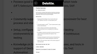 Deloitte Recruitment 2023 | Package ₹15 Lakhs | Freshers Eligible | Latest Job #shorts