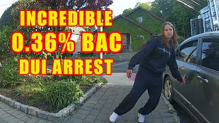 Bodycam DUI Arrest - 26-Year-Old Woman Blows a 0.36% Breath Alcohol Concentration