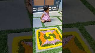 അമ്മേ ഈ പൂക്കളം എന്താ ഈ shape😉😍#shortsfeed #ivanshika #cutebaby #onam2023 #celebration #viral