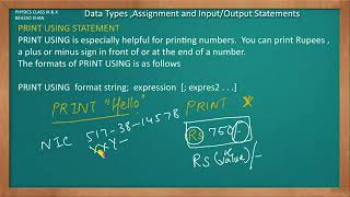 PRINT & PRINT USING Statement In GW BASIC