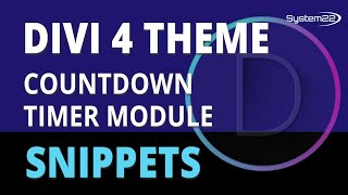 Divi 4 Countdown Timer Module 😎