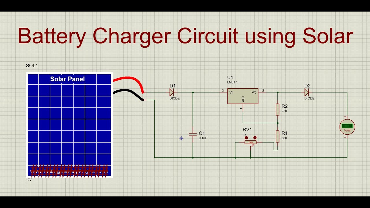 Battery Charger Circuit Using Solar Panel - YouTube