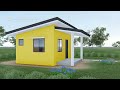 Cute Small House Design Idea Low Cost 1 Bedroom (4x5m13x16ft) Model No.08