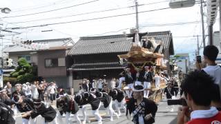 2015大阪市平野区加美正覚寺、試験曳き③やりまわし（平成27年6月28日）