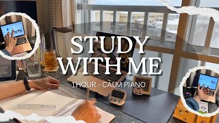 STUDY WITH ME 1 HOUR 🎹 Calm piano 🎹 Study on the weekends #勉強 #勉強ルーティン