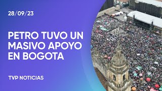 Colombia: masiva manifestación a favor del Gobierno de Gustavo Petro