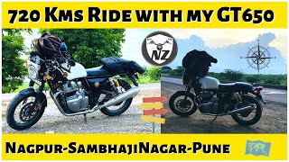 720 Kms ride on my GT650 - Nagpur to Pune | Solo Road Trip with Royal Enfield Continental GT 650 BS6