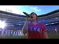 Kelly Clarkson performs the national anthem in Texas