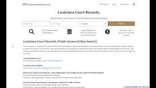 Louisiana Court Records (Search By Name / Case Online)