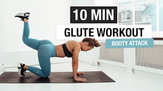 10 MIN GLUTE WORKOUT: Work Your Booty with No Equipment