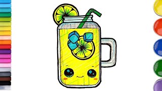 Draw a lemonade for kids & toddlers | cute lemonade | drawing and painting | easy and cute |
