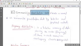 2 .1 Summarizing Qualitative Data