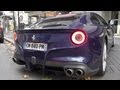 Ferrari F12 Berlinetta on the road in Paris !! Start up and accelerations sound