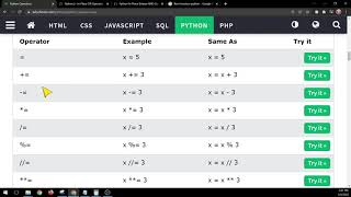 W3schools Python - Operators (Arithmetic & Assignment) - Code along