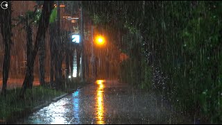 Heavy rain and insomnia relief for a good night's sleep, perfect rain sound ASMR white noise