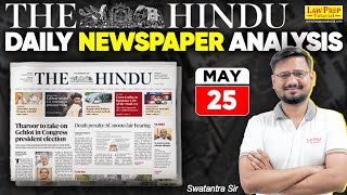 Daily HINDU for CLAT 2025 (25th May) | The HINDU by Swatantra Sir | Daily Hindu Newspaper Analysis