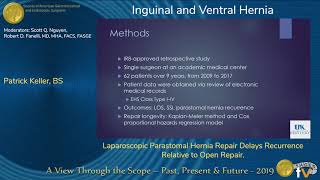 Laparoscopic Parastomal Hernia Repair Delays Recurrence Relative to Open Repair