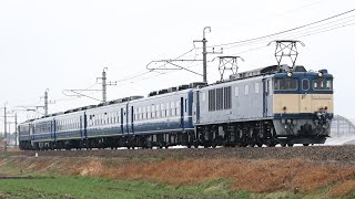 EF64-1001+12系4両+EF65-501 快速EL両毛 駒形〜伊勢崎通過