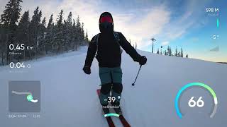 Skiing Insta360 X3. Kläppen Ski Resort 240108. Slope 28/21/18