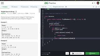 Triplet Sum in Array | GeeksForGeeks | Java | Best case Complexity