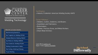 Welding Technology - Program Overview