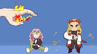 Anime Chibi Demon Slayer vs Finger | Demon Slayer Animation | Mitsuri and Rengoku.