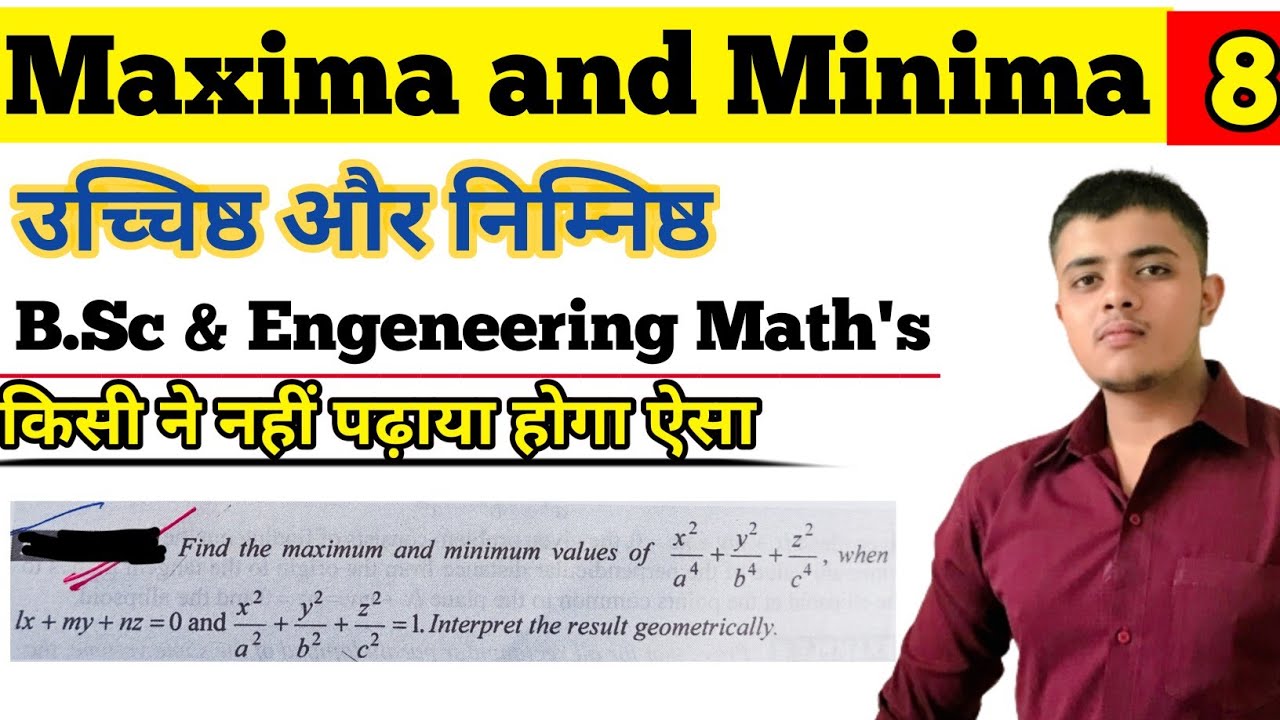 Maxima And Minima| Maxima And Minima Lagrange Method For Several ...