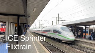 ICE Sprinter und Flixtrain im Bahnhof Fulda