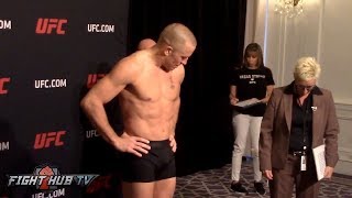 GEORGES ST-PIERRE POSES & MAKES WEIGHT FOR UFC 217  FIGHT W/MICHAEL BISPING