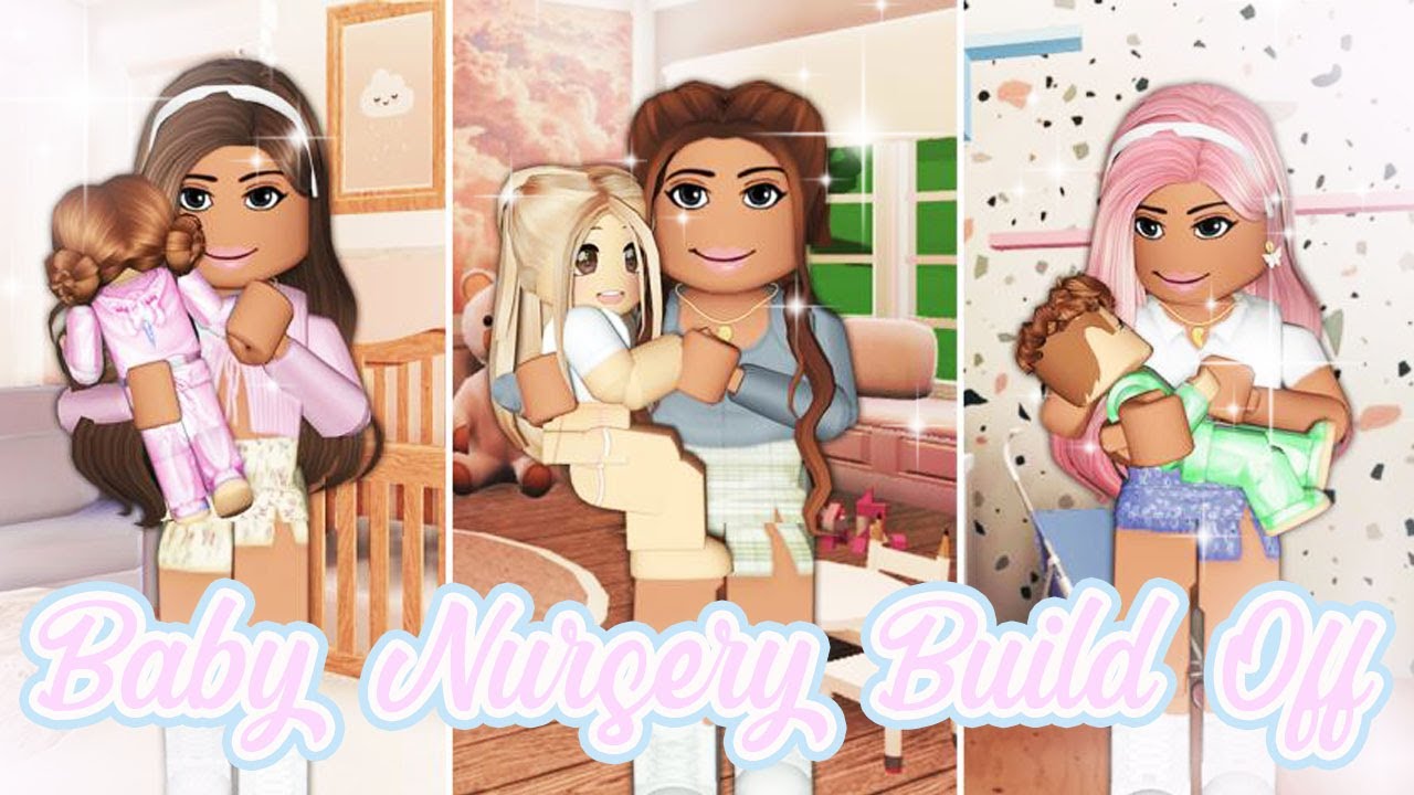 Bloxburg Baby Nursery Build Off With Amberry And Phoeberry Youtube