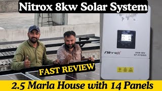 Inverex nitrox 8kw solar system setup Fast Review Installation on 2.5 Marla House #solar