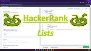HackerRank (Python): Lists