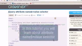 JQUERY Tutorial : jQuery attribute name$=value selector