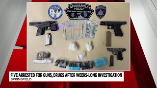 Five arrested for firearms and narcotics charges