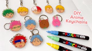 DIY Anime Keychains using shrink plastic | mha, tokyo revengers and more 💫