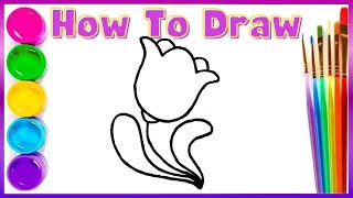 How to draw a cute flower for children / РИСУЕМ ЦВЕТОК ДЛЯ ДЕТЕЙ