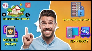 Residential Proxy Vs ISP Proxy Vs Mobile Proxy Vs Data Center Proxy - (Proxy Types Explained)
