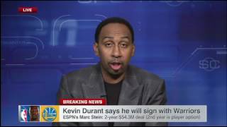 Stephen A  Smith on Kevin Durant Joining Warriors ¦ July 4, 2016 ¦ 2016 NBA Free Agency