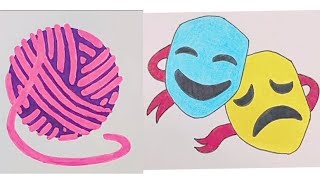 Yarn Emoji 🧶 | Masks Emoji / Performing Arts Emoji 🎭 | Emoji Drawings