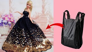 Easy Doll Dress No Sew | DIY Barbie Doll Clothes | Doll Dress Making | How To Make | Barbie doll
