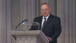 Ted Mondale delivers eulogy at former President Jimmy Carter's funeral.