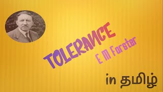 tolerance by e m forster in tamil