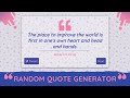 Build a Random Quote Generator using HTML, CSS & JavaScript