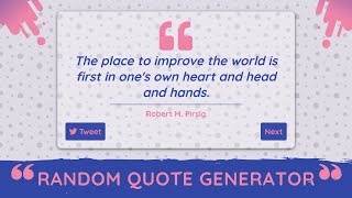 Build a Random Quote Generator using HTML, CSS & JavaScript