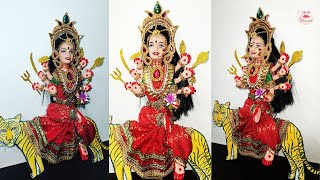 Durga Maa Murti Making out of Newspaper|How to make Goddess Durga |DIY|Navratri Special Decoration.